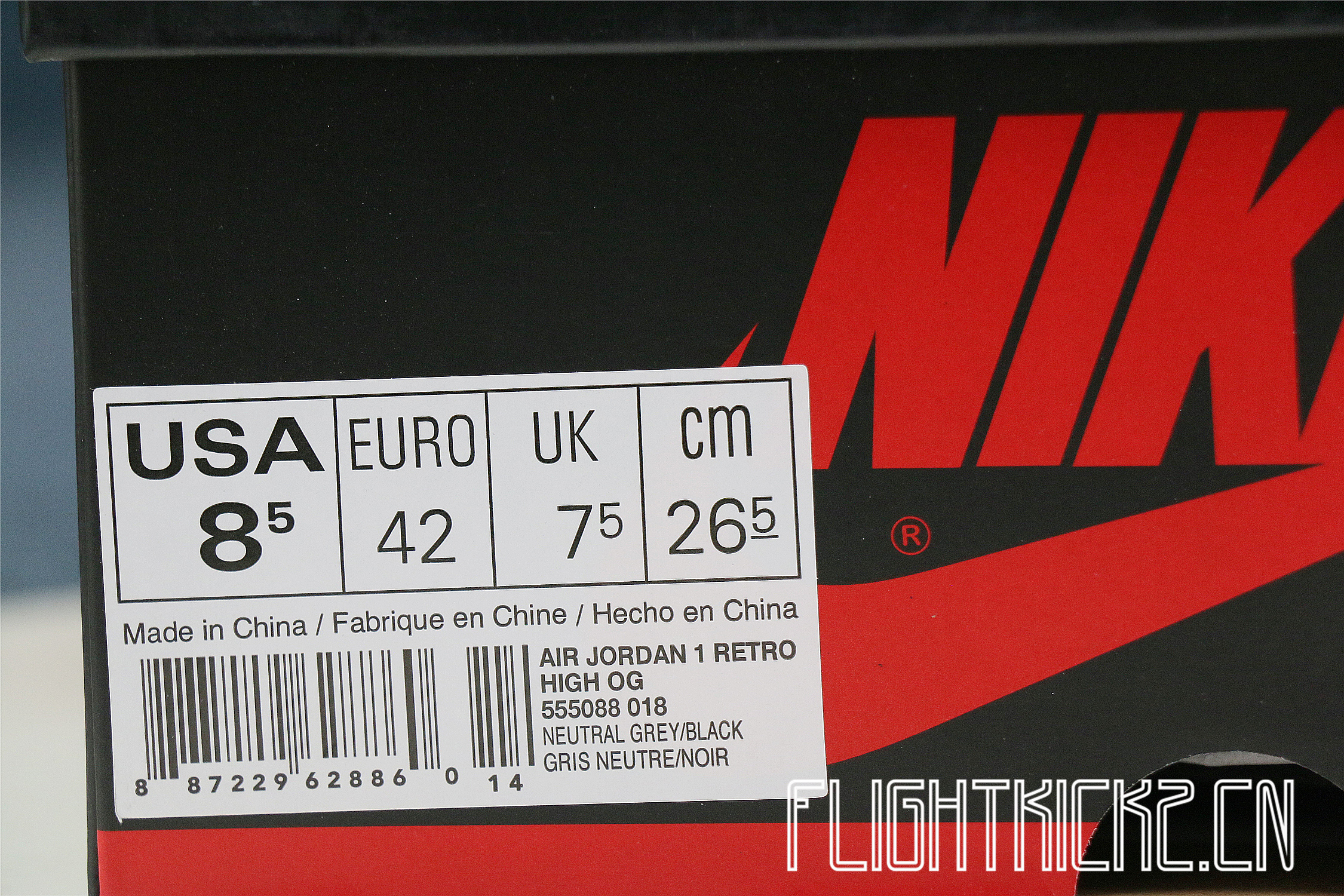 Air Jordan 1 Retro High OG Grey Crimson 2019