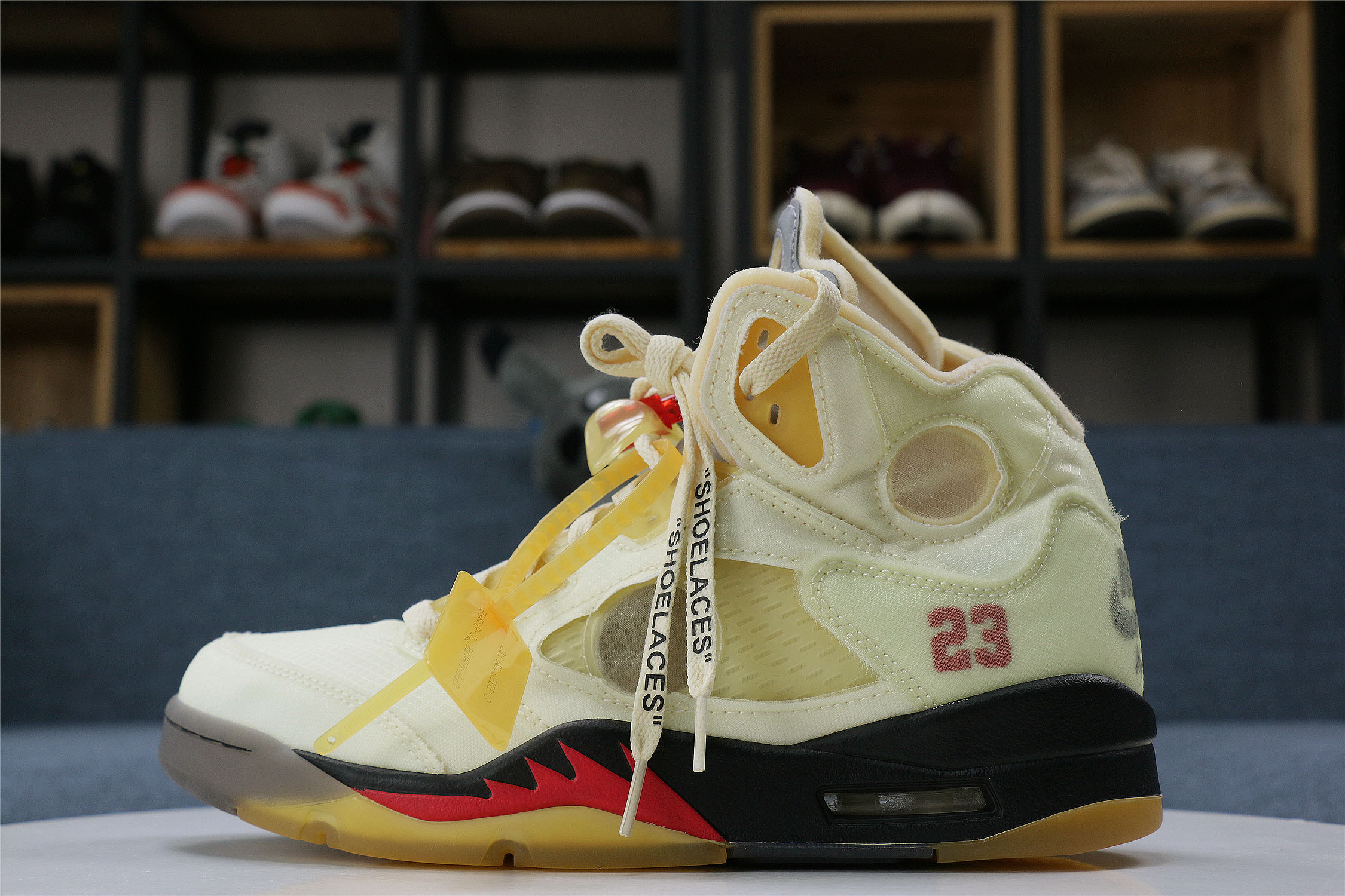 Off White x Air Jordan 5 Retro Sail/Plot twist (LN5 A1 Batch)