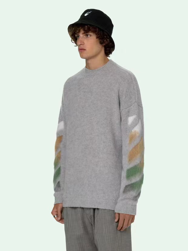 OFF WHITE Mohair Sweater Arrow Gradient