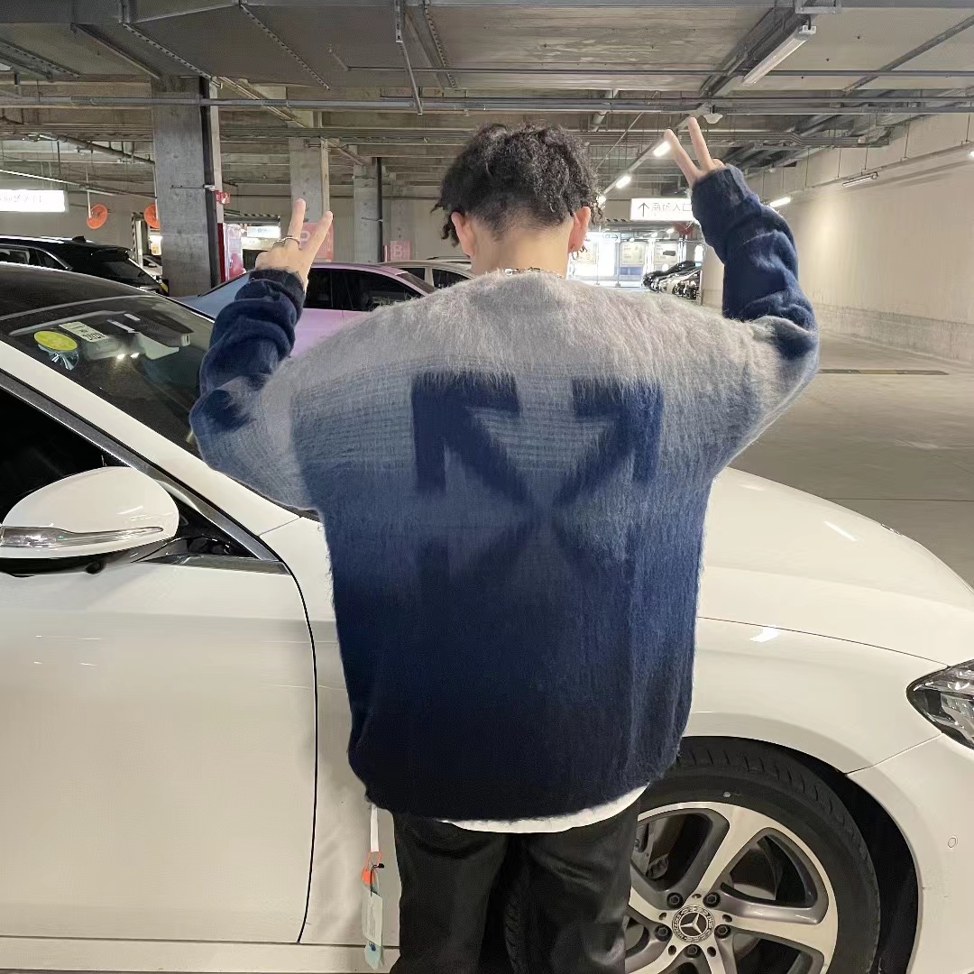 OFF WHITE Mohair Sweater Gradient