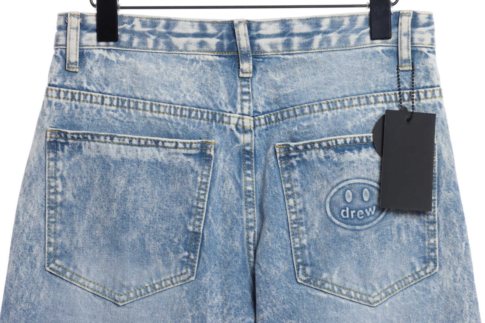 Drew Smiley Bear Patch Ripped Denim Trousers pants