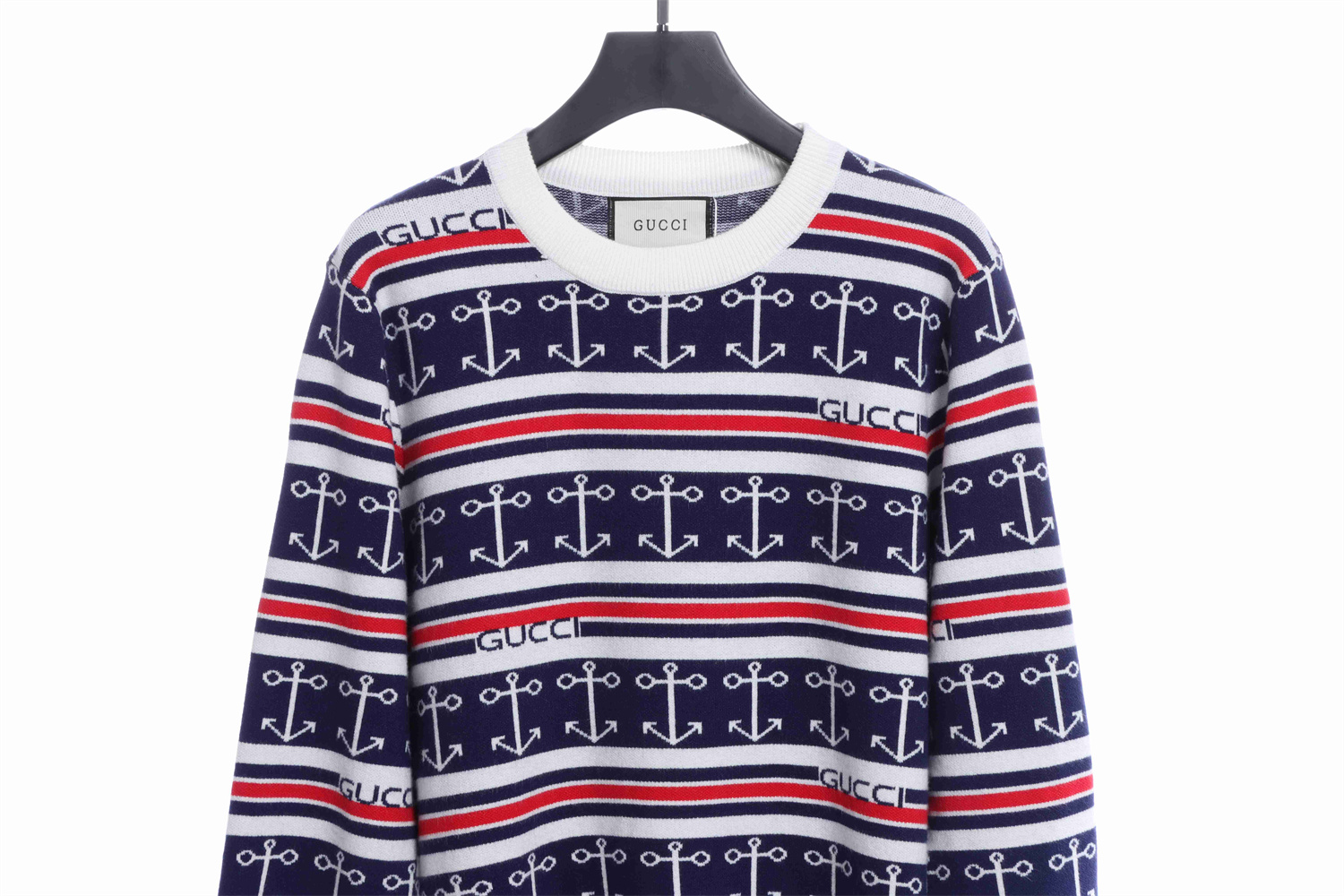 GUC1 guc anchor jacquard wool sweater