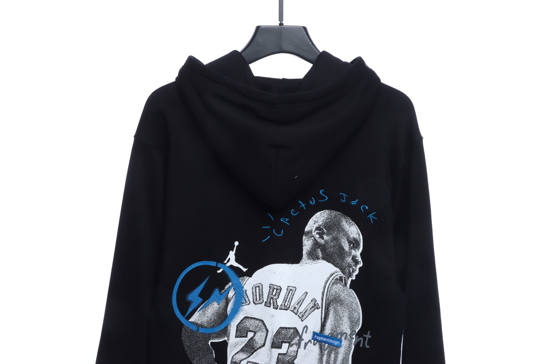 AJ x Travis ScottxFragment Design Triple Joint AJ Portrait Lightning ⚡️Logo Print Hoodie