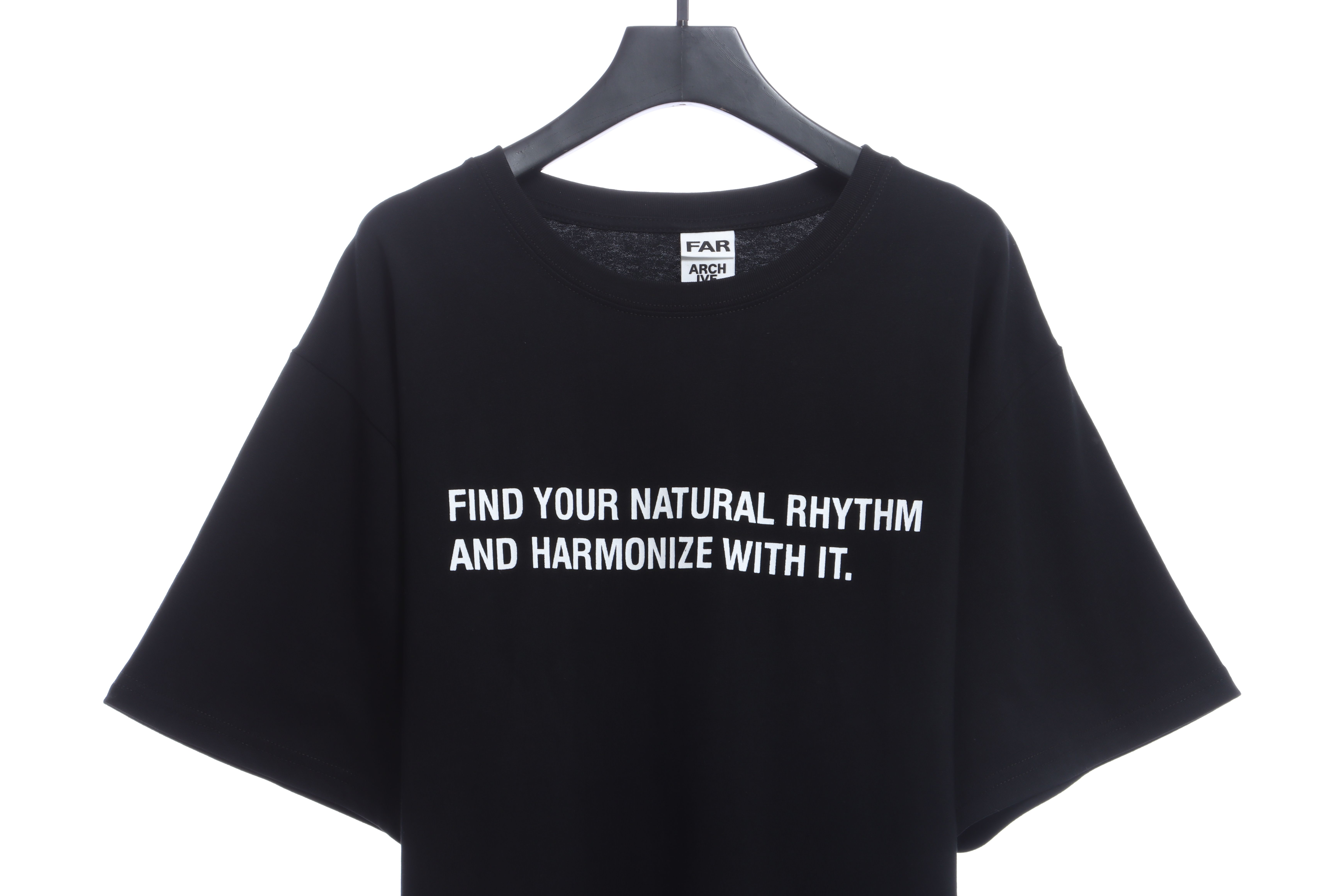 FAR.ARCHIVE Double Row Slogan Letter Short Sleeve T-Shirt