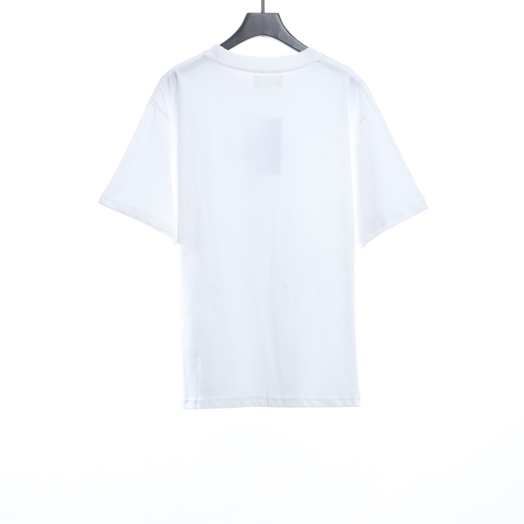 M-rg13la Black & White Upside Down Letter Embroidered Short Sleeves