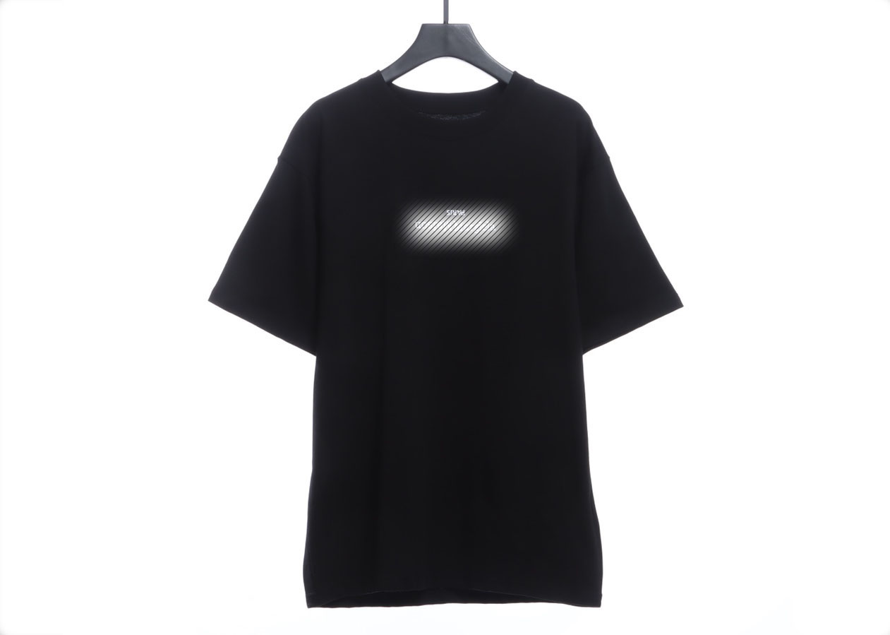 M-rg13la Black & White Upside Down Letter Embroidered Short Sleeves