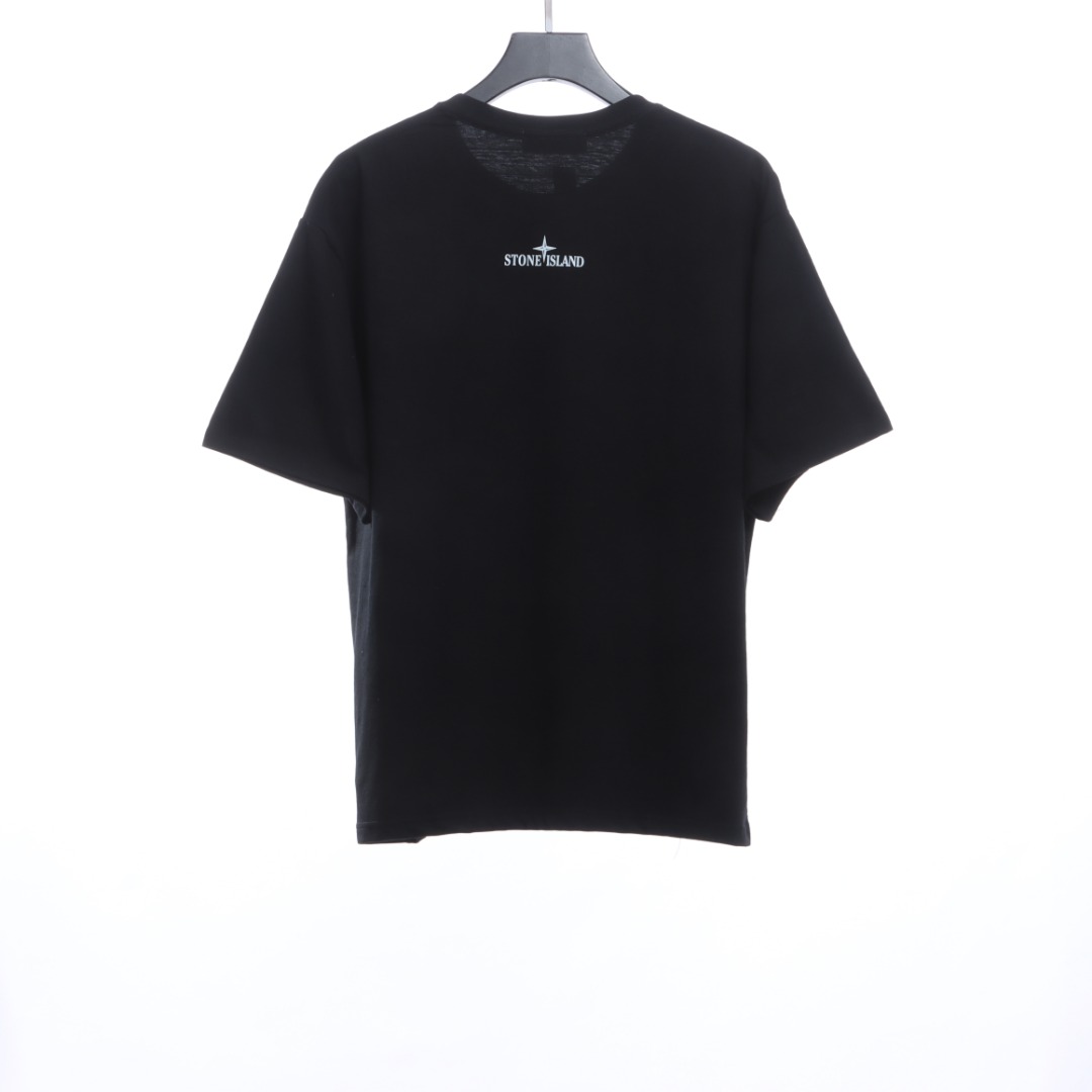 Stone Island Grid Compass Print Short Sleeve