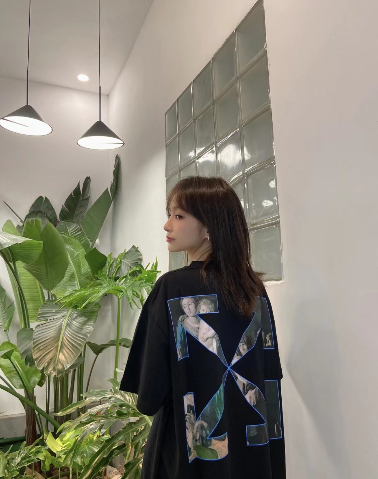 OW colorful religious print short sleeves