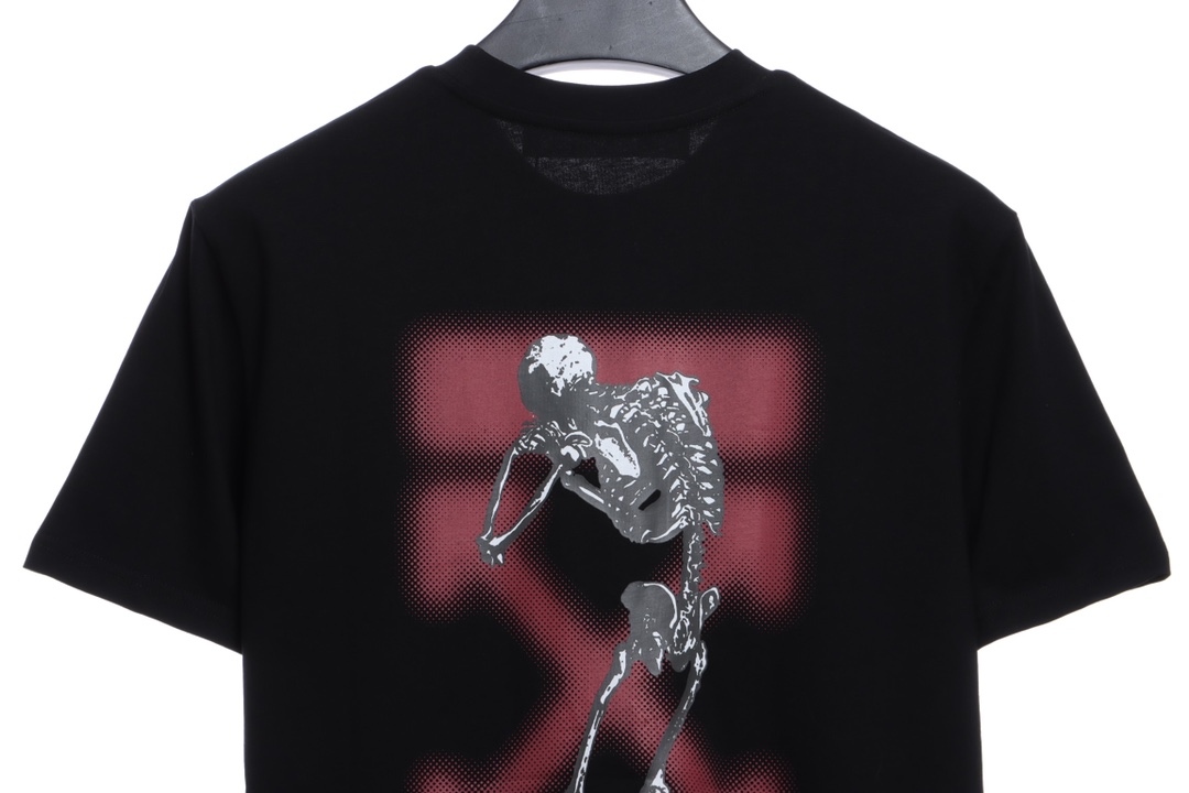 OW logo red graffiti arrow skull short sleeves