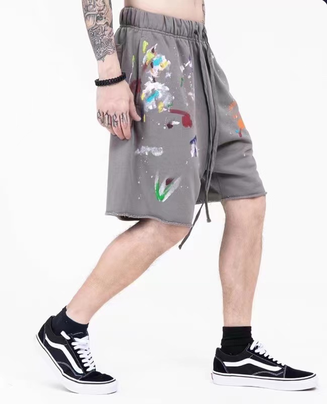 GALLERY DEP hand-painted graffiti splash ink curly edge destruction shorts