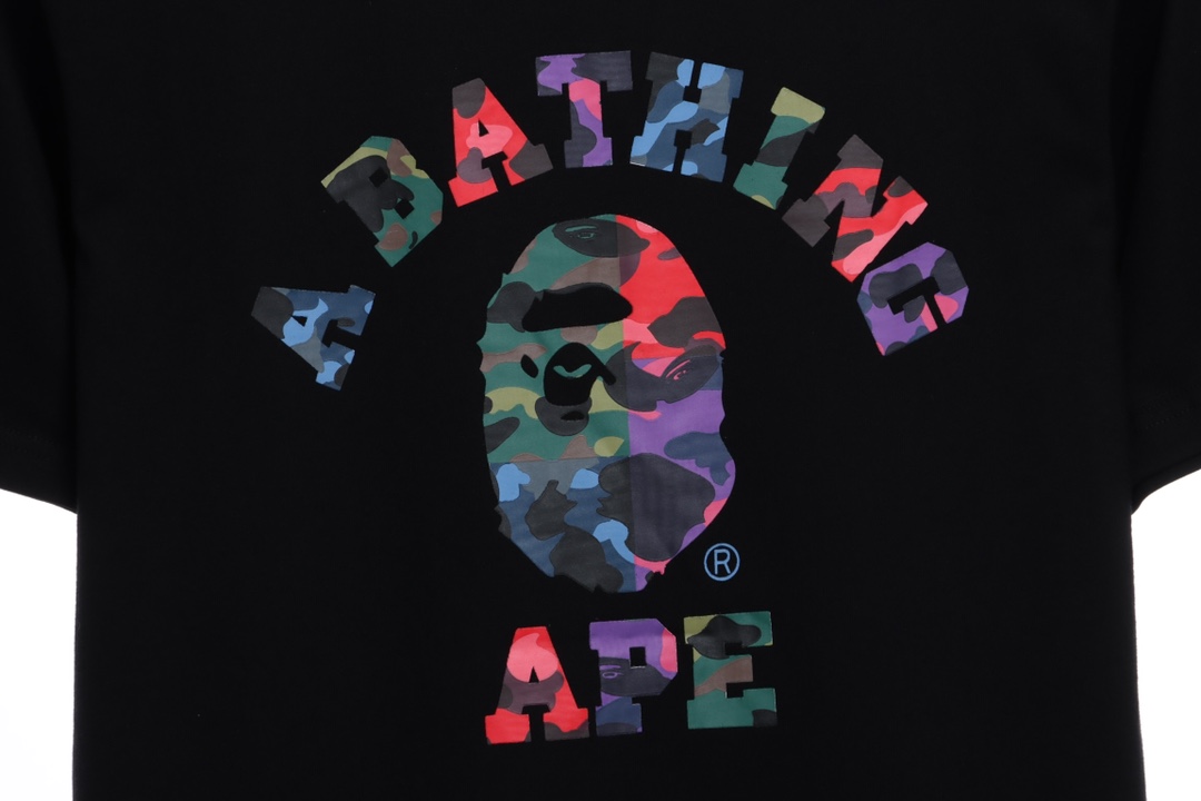 BAPE colorful camouflage printing short sleeves
