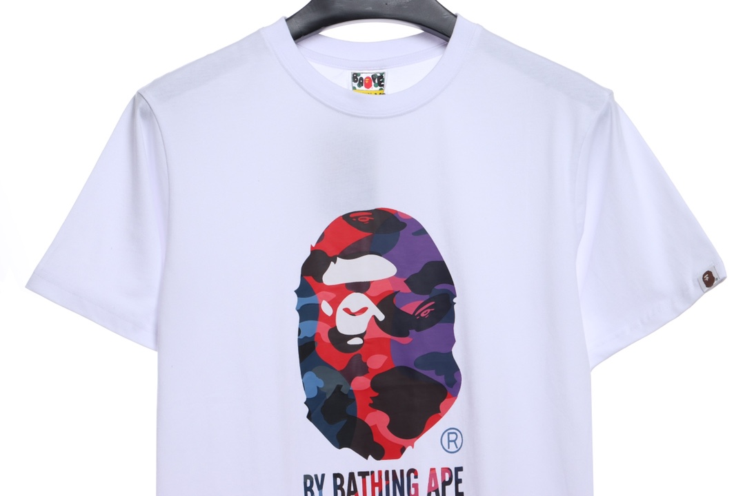 BAPE ape head multicolor block camouflage short sleeves