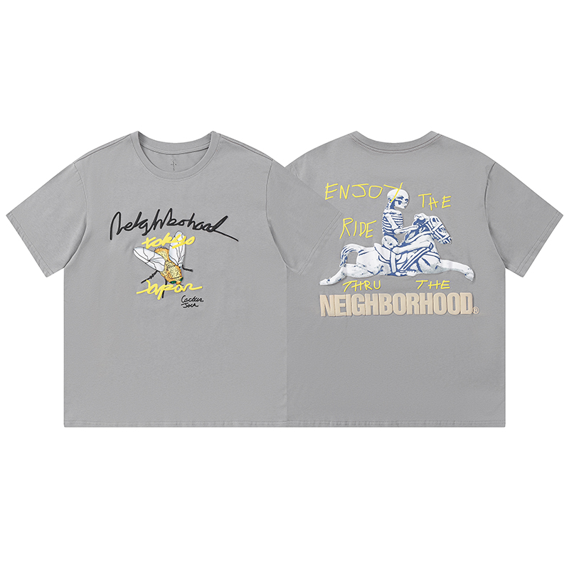 Travis Scott Joint carousel cartoon printing short sleeves