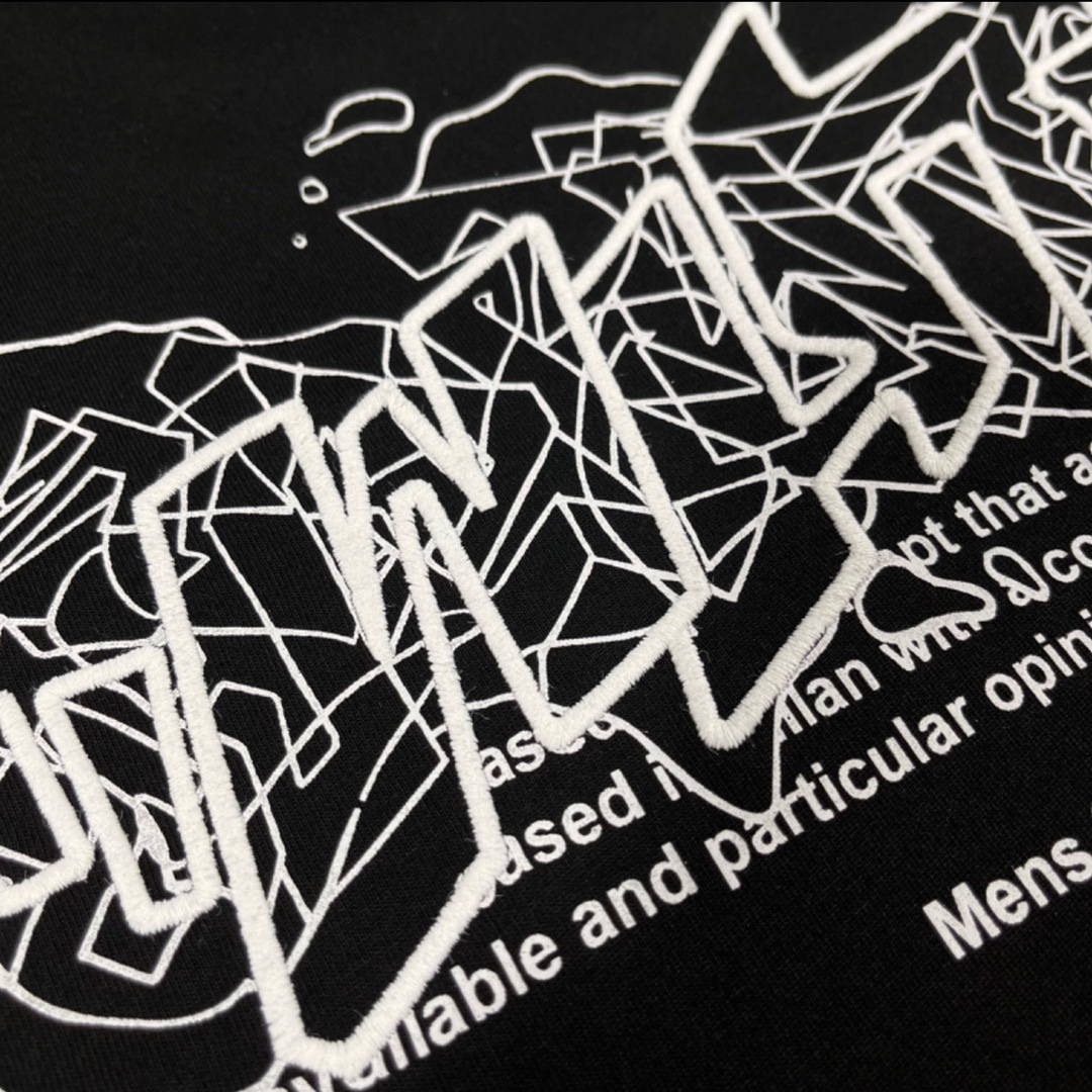 Ow23ss embroidery printing flocking letter short sleeves