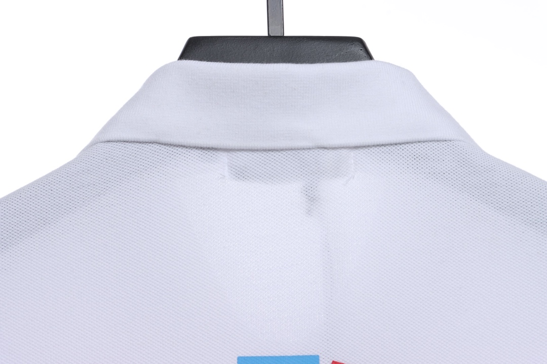 BAPE back colorful letter printing POLO short sleeves