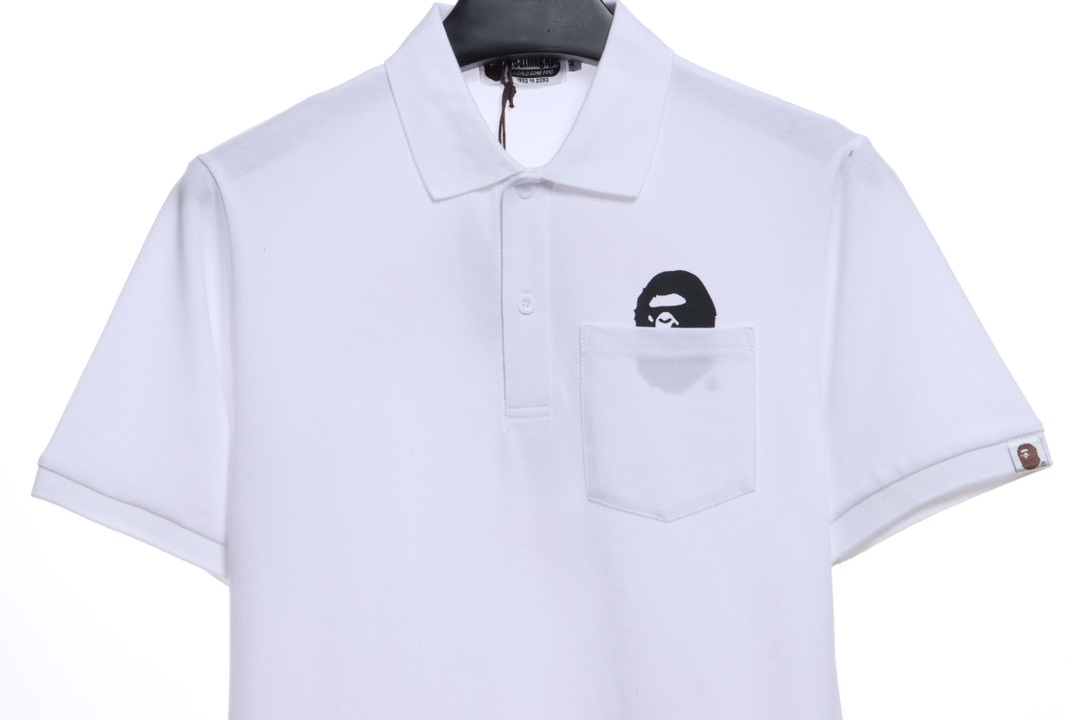 BAPE back colorful letter printing POLO short sleeves