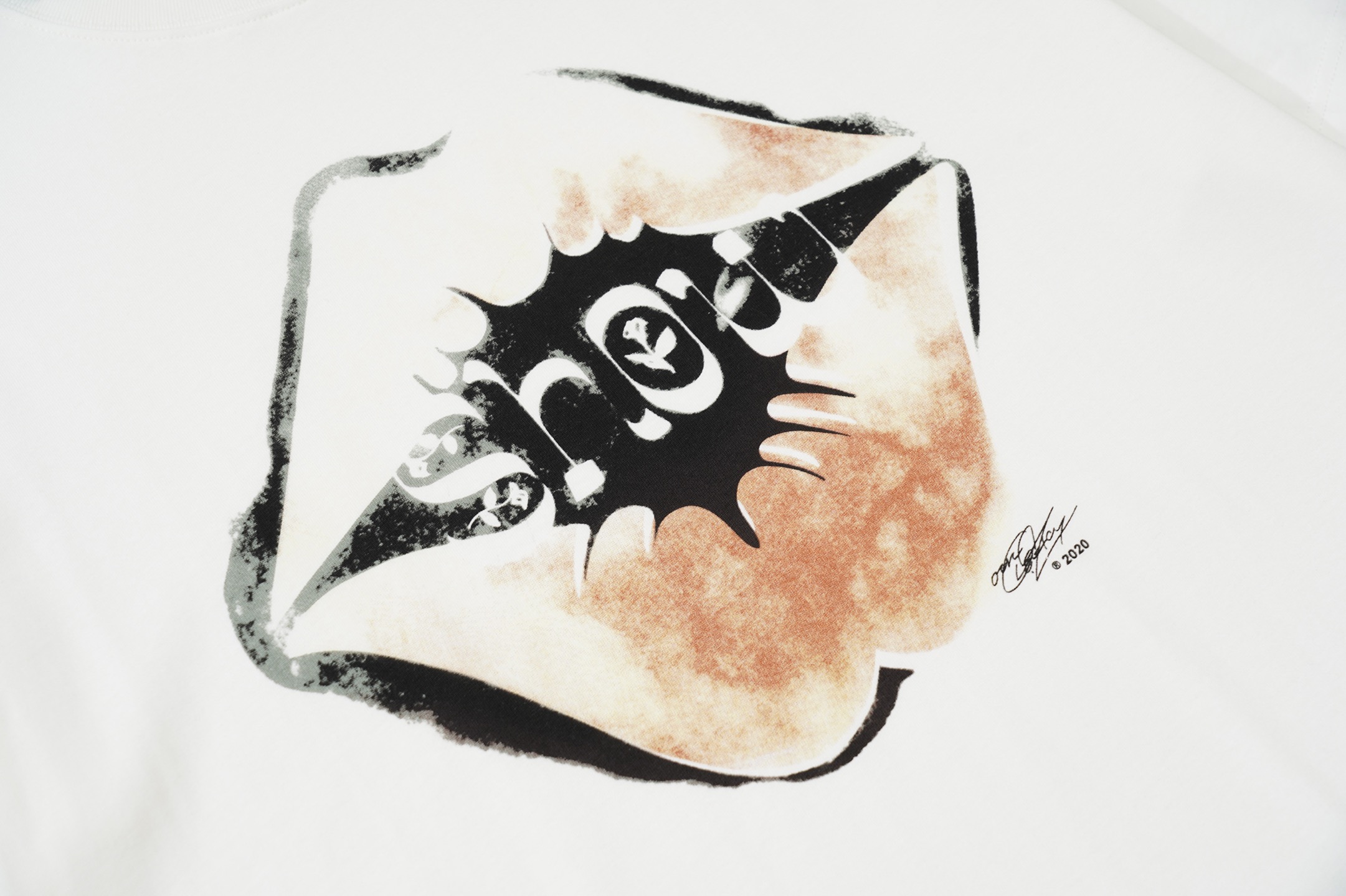 OUR LEGACY niche retro red lips logo print short-sleeved T-shirt white