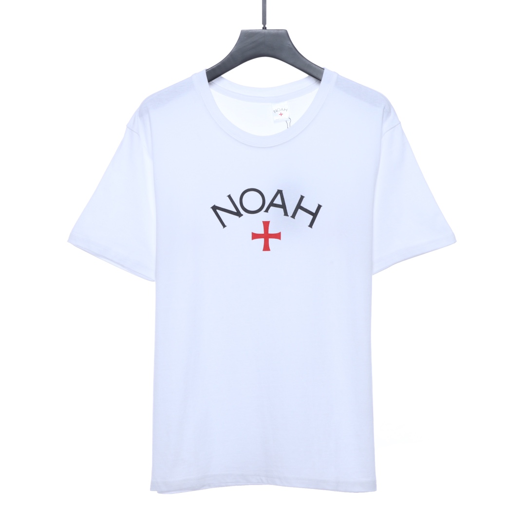 NOAH cross print letter short sleeve