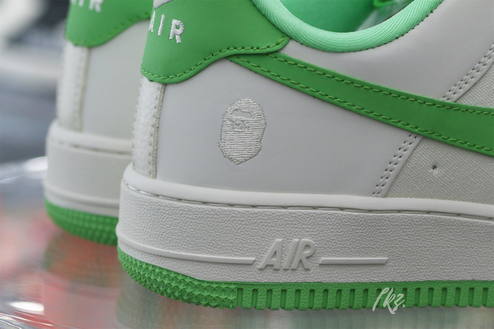 Bape X Nike Air Force 1 White Green Custom shoes