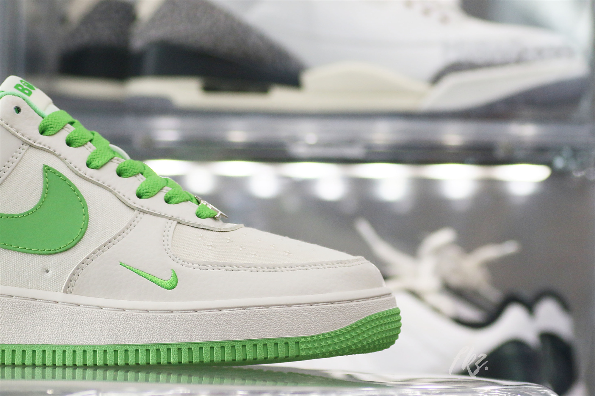 Bape X Nike Air Force 1 White Green Custom shoes