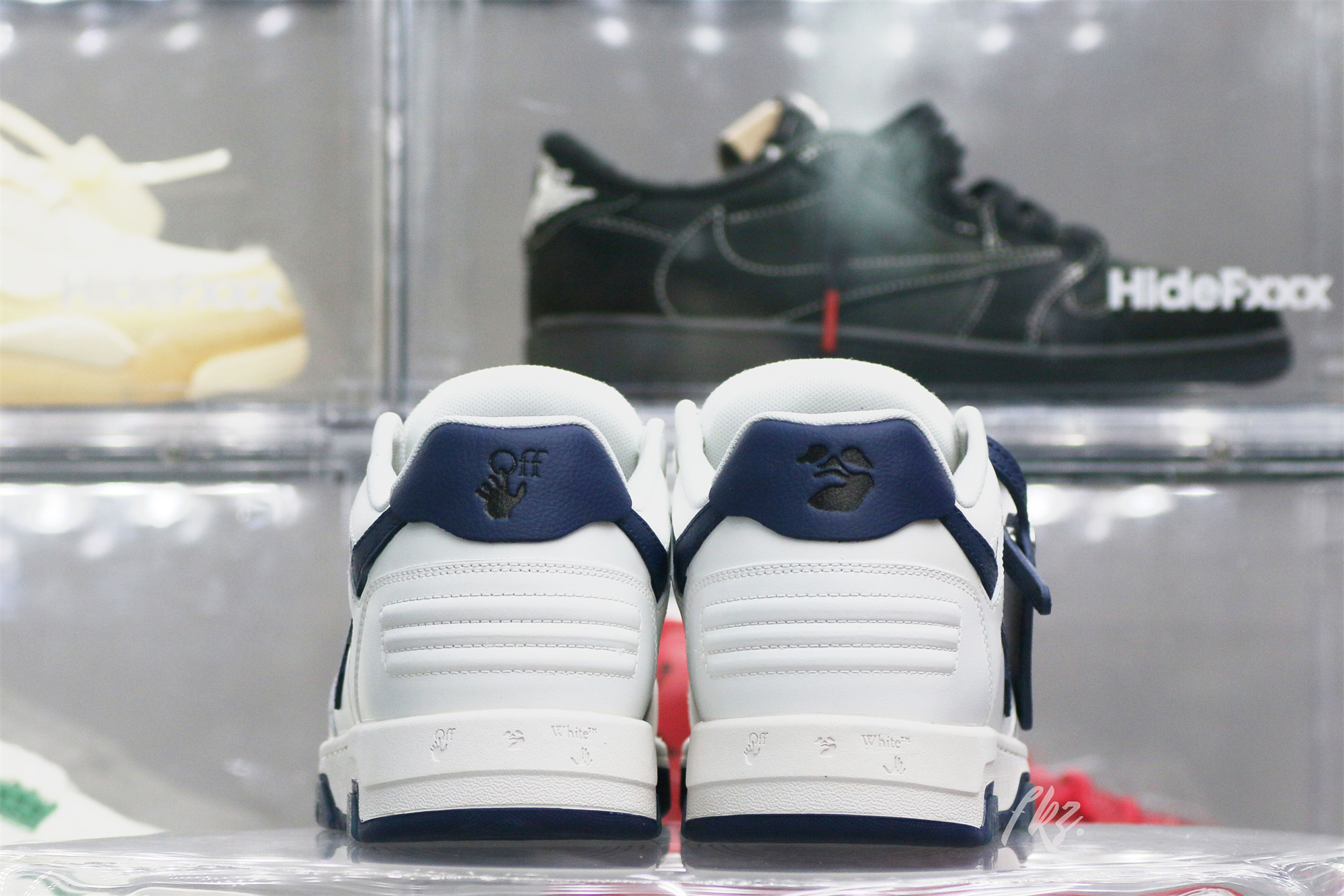 Off-White White Navy Blue Out Of Office Sneaker