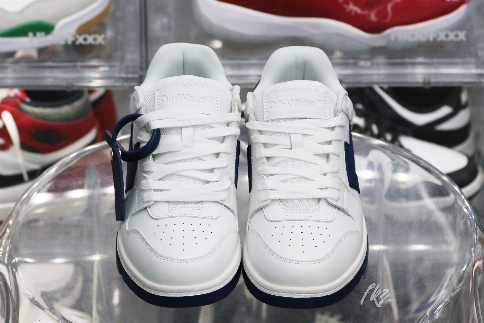 Off-White White Navy Blue Out Of Office Sneaker