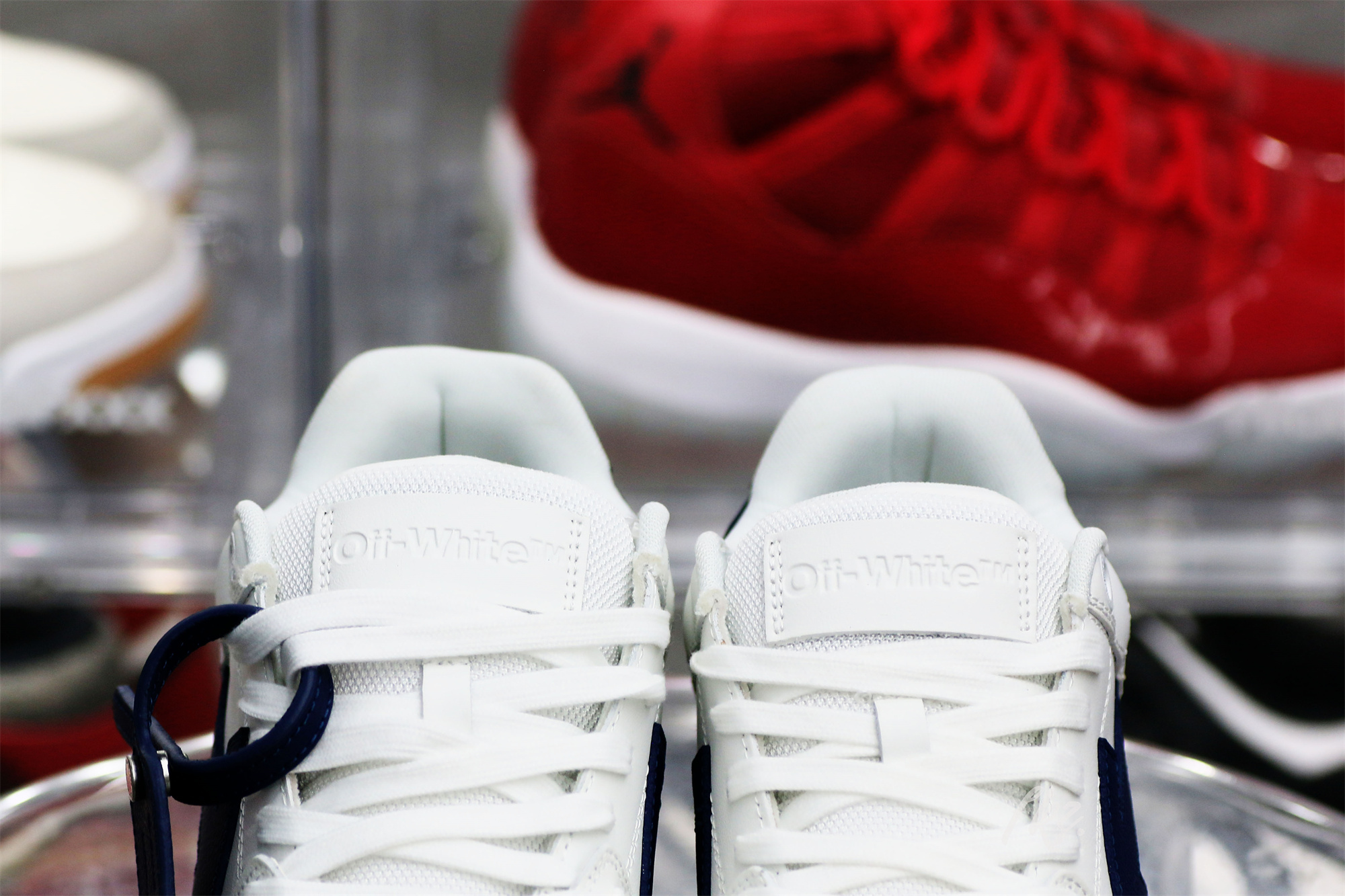 Off-White White Navy Blue Out Of Office Sneaker