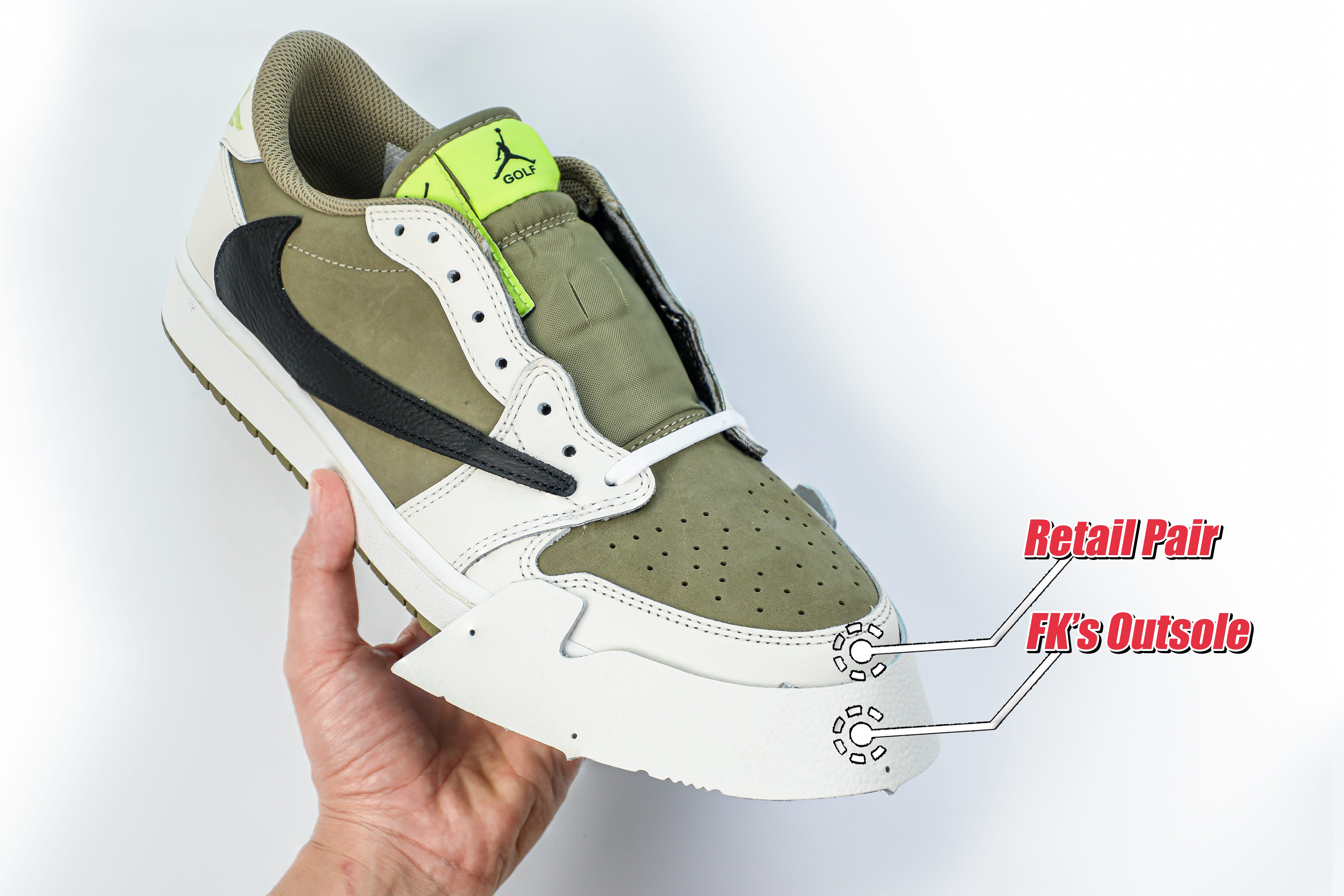 Travis Scott x Air Jordan 1 Low Golf Neutral Olive (LN5 A1)