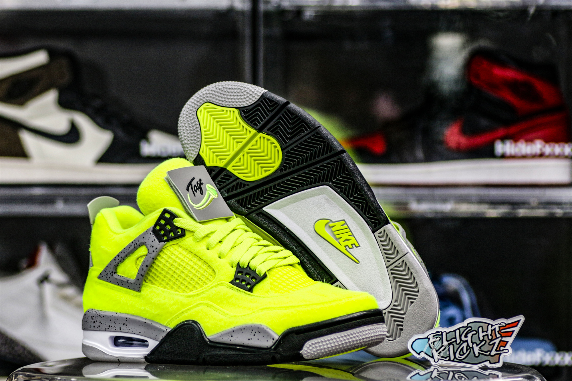 Air Jordan 4 “Tennis Ball” Custom Atomic Green/Black