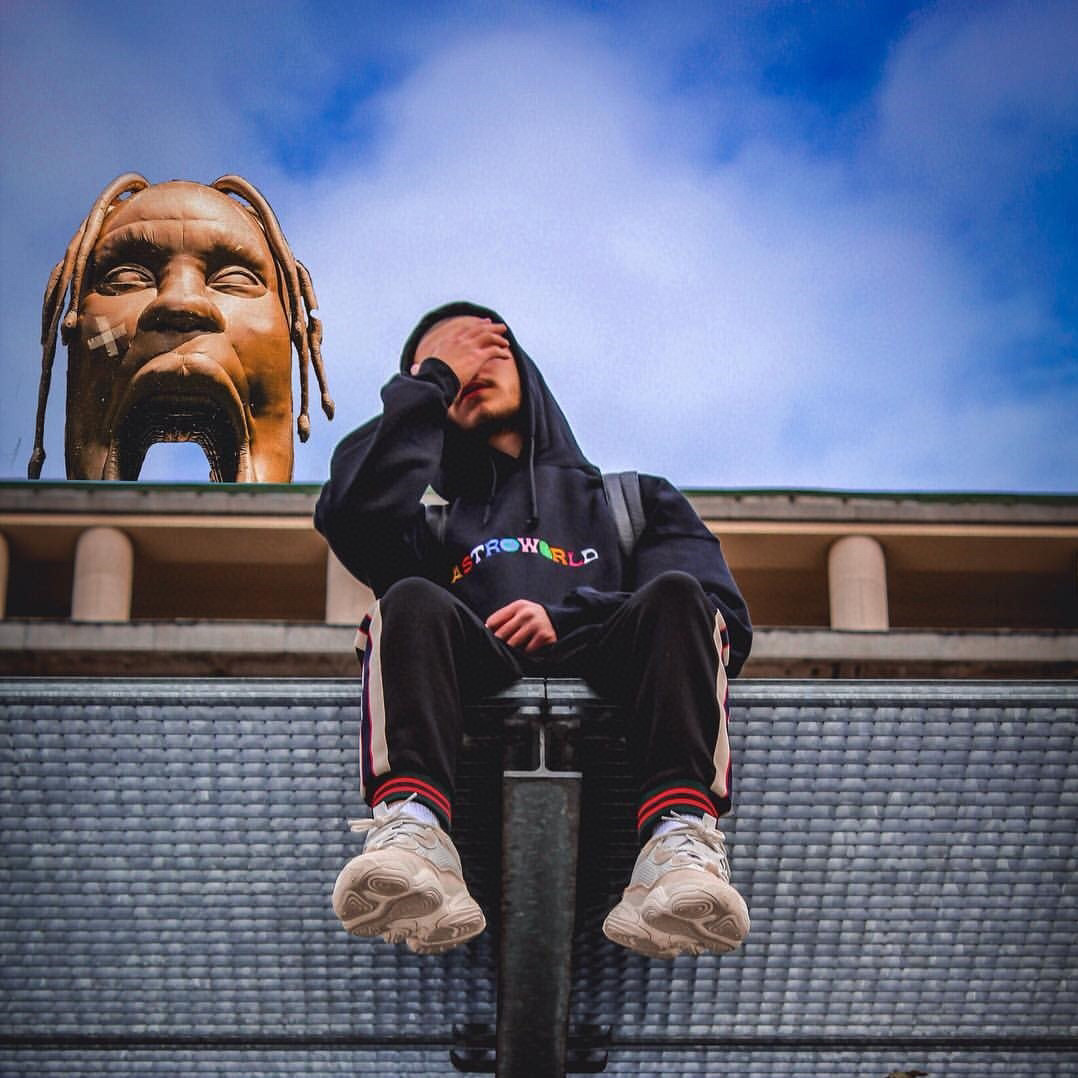 Travis Scott TS Rainbow Letter Embroidery Fleece Hoodie