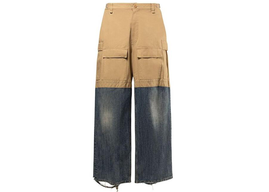 Balancig@ Men’s Blue Patched Cotton Cargo Pants