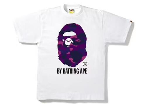 BAPE Purple Color Camo By Bathing Tee