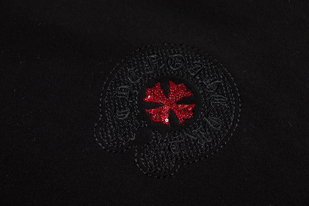 Chrome Hearts latest basic crewneck sweatshirt Black/Red