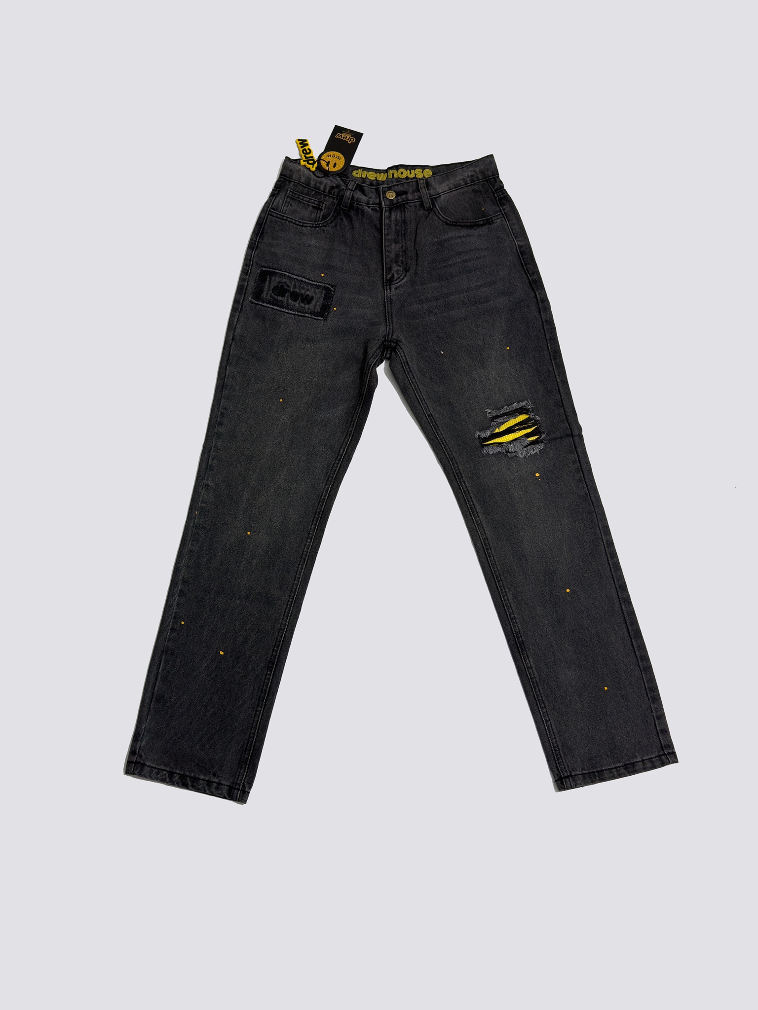 Drew House Broken Hole Washed Splash Ink Jeans