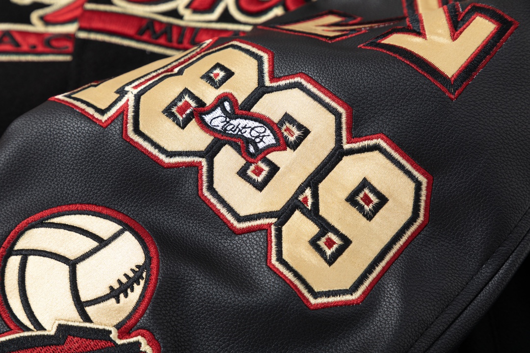 Off-White Embroidered Patchwork Leather Jacket