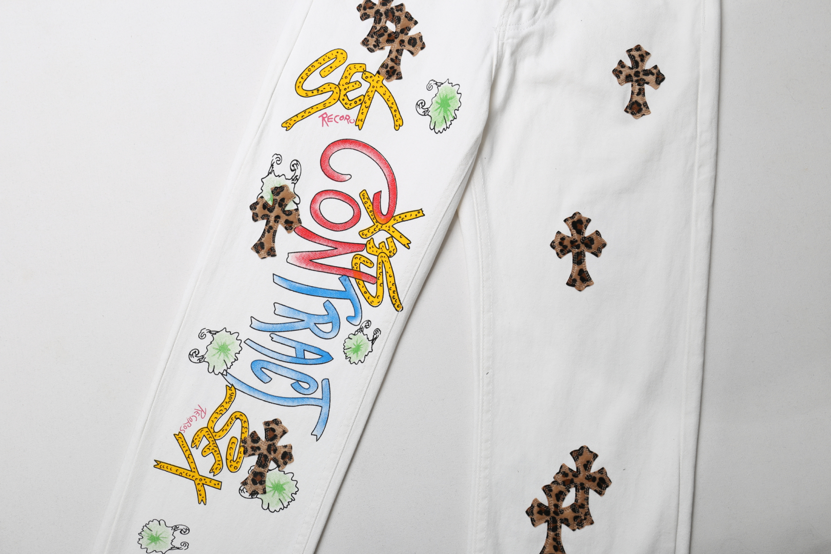 Chrome Hearts Ancient graffiti with Leopard Print Pants